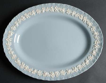 Cream Color on Lavender (Shell Edge) 16" Oval Serving Platter