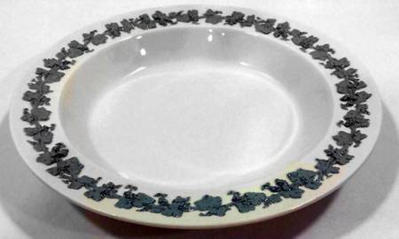 Celadon On Cream Color (Plain Edge) Large Rim Soup Bowl