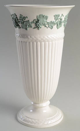 Celadon On Cream Color (Plain Edge) 13" Vase