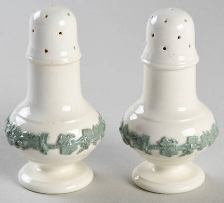 Celadon On Cream Color (Plain Edge) Salt & Pepper Set