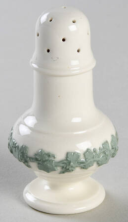 Celadon On Cream Color (Plain Edge) Pepper Shaker