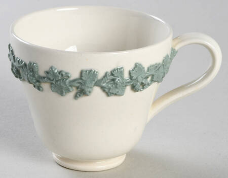 Celadon On Cream Color (Plain Edge) Footed Demitasse Cup