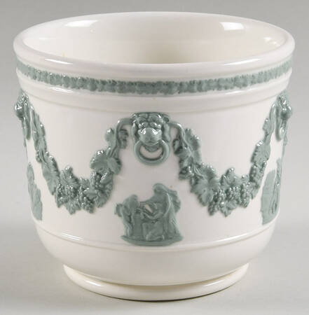 Celadon On Cream Color (Plain Edge) 4" Jardiniere