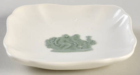 Celadon On Cream Color (Plain Edge) 4" Square Tray