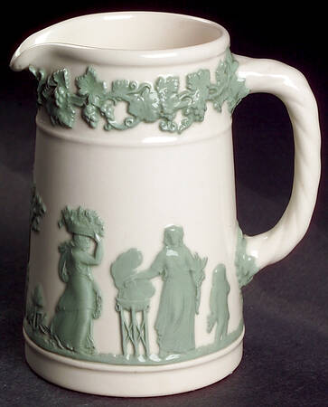 Celadon On Cream Color (Plain Edge) 6 Oz Pitcher