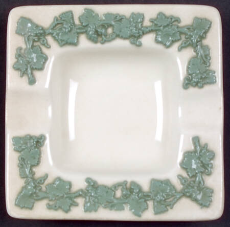 Celadon On Cream Color (Plain Edge) Square Ashtray