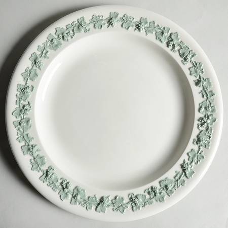 Celadon On Cream Color (Plain Edge) 12" Chop Plate (Round Platter)