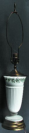 Celadon On Cream Color (Plain Edge) Electric Lamp No Shade