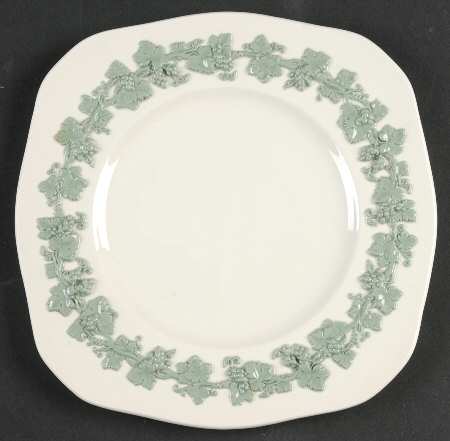 Celadon On Cream Color (Plain Edge) Square Luncheon Plate