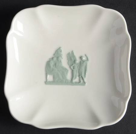 Celadon On Cream Color (Plain Edge) 4" Square Tray