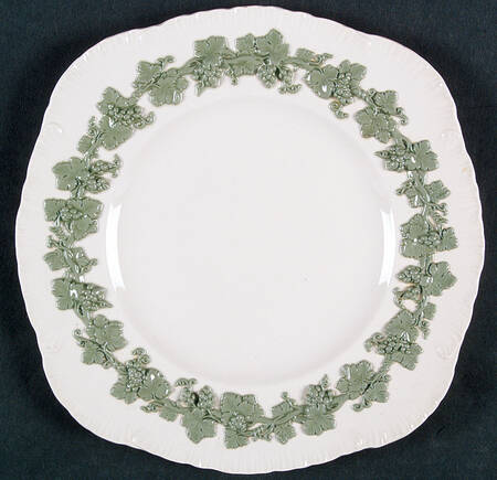Celadon On Cream Color (Shelledge) Square Luncheon Plate