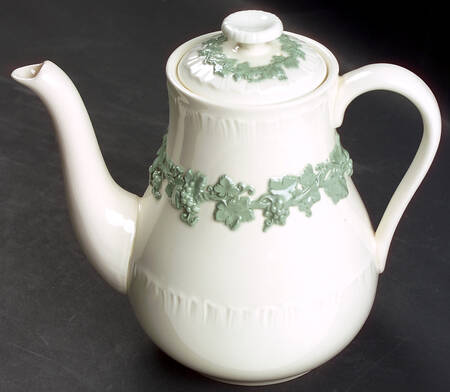 Celadon On Cream Color (Shelledge) Coffee Pot & Lid