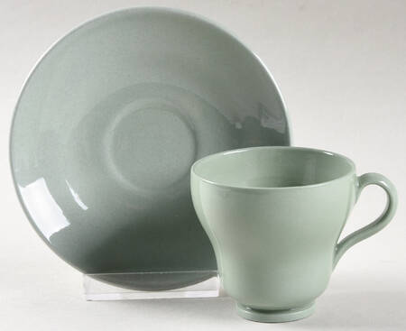 Celadon Footed Demitasse Cup & Saucer Set