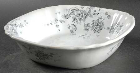 Celia Gray Black 9" Square Vegetable Bowl