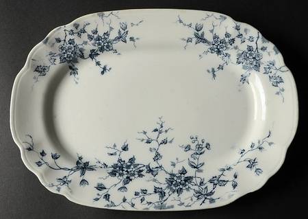 Celia Gray Black 12" Oval Serving Platter