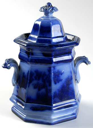 Chapoo (Flow Blue) Sugar Bowl & Lid