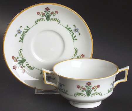 Charleston Footed Cream Soup Bowl & Saucer Set