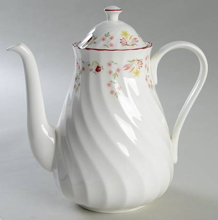 Charlotte (Red Trim, Older) Coffee Pot & Lid