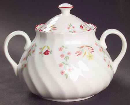 Charlotte (Red Trim, Older) Sugar Bowl & Lid