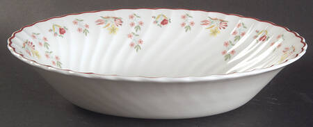 Charlotte (Red Trim, Older) 10" Oval Vegetable Bowl
