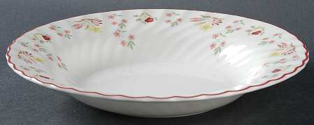 Charlotte (Red Trim, Older) Rim Soup Bowl