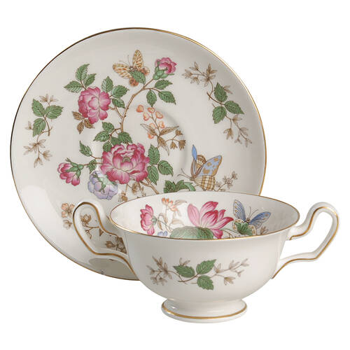 Charnwood (Bone) Footed Cream Soup Bowl & Saucer Set