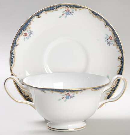 Chartley (Verge) Footed Cream Soup Bowl & Saucer Set