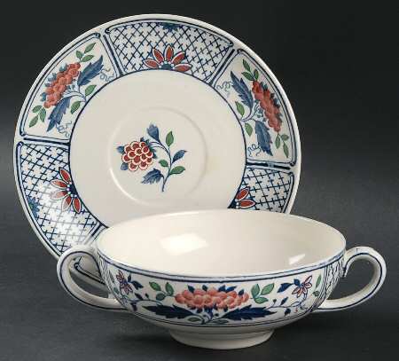 Cheadle Flat Cream Soup Bowl & Saucer Set
