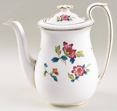 Chinese Flowers Coffee Pot & Lid