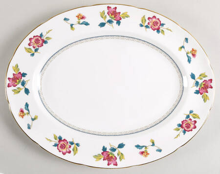 Chinese Flowers 13" Oval Serving Platter