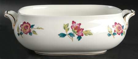 Chinese Flowers Rectangular Vegetable Bowl No Lid