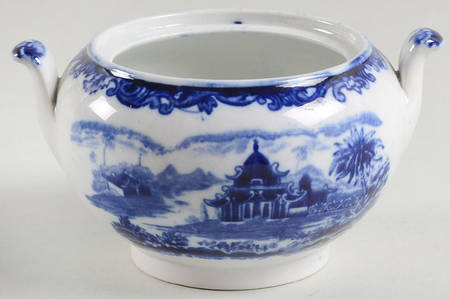 Chinese (Flow Blue) Mini Sugar Bowl No Lid