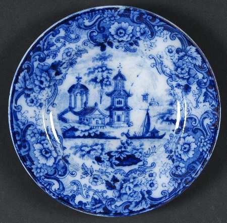 Chinese (Flow Blue) Bread & Butter Plate