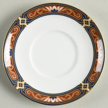 Chippendale Blue and Rust Saucer for Bond Shape Demitasse Cup