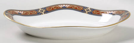 Chippendale Blue and Rust Pickle Dish