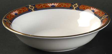 Chippendale Blue and Rust Coupe Cereal Bowl