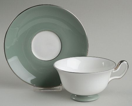 Chinese Green Footed Cup & Saucer Set