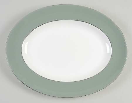 Chinese Green 13" Oval Serving Platter
