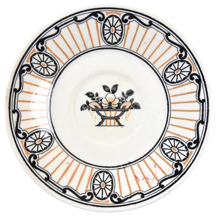 Chippendale Black and Gold Saucer