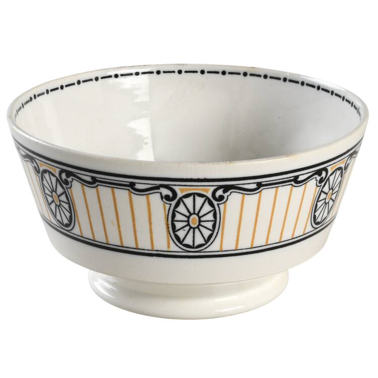 Chippendale Black and Gold Cranberry Bowl