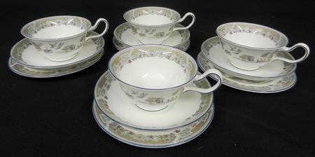 Chinese Legend Peony Shape Footed Cup & Saucer Set