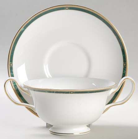 Chorale Footed Cream Soup Bowl & Saucer Set
