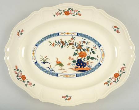 Chinese Teal 17" Oval Serving Platter