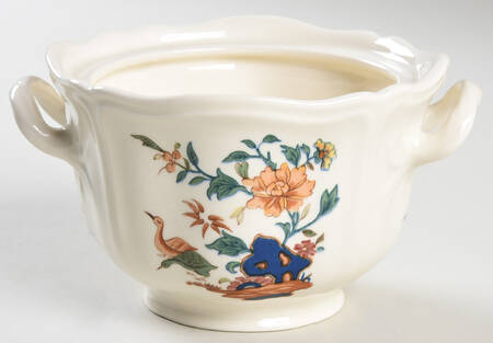 Chinese Teal Sugar Bowl No Lid
