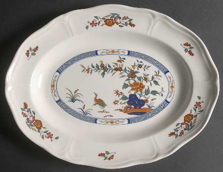 Chinese Teal 13" Oval Serving Platter