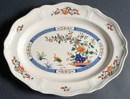 Chinese Teal 15" Oval Serving Platter