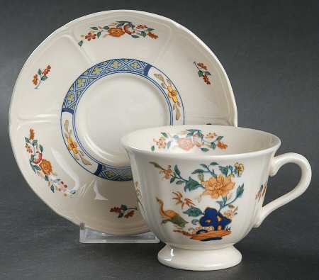 Chinese Teal Footed Cup & Saucer Set