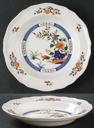 Chinese Teal Rim Soup Bowl