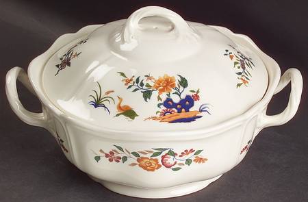 Chinese Teal Round Covered Vegetable