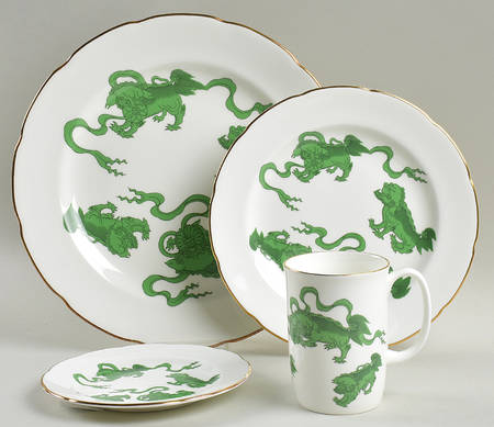 Chinese Tigers Green 4 Piece Place Setting